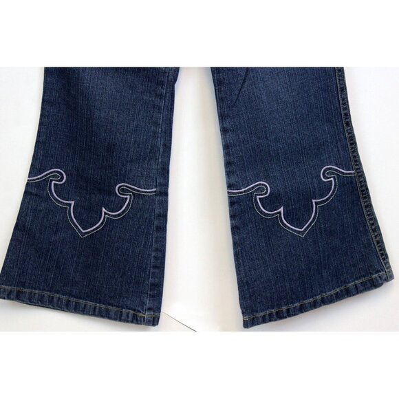 2006 Gymboree Park City Luxe Western Embroidered Scallop Jeans sz 6 NWT Flared - Picture 3 of 6